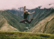 a woman in mountains